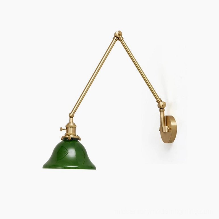 Brady swing arm wall lamp with LED bulb showing modern energy-efficient lighting option