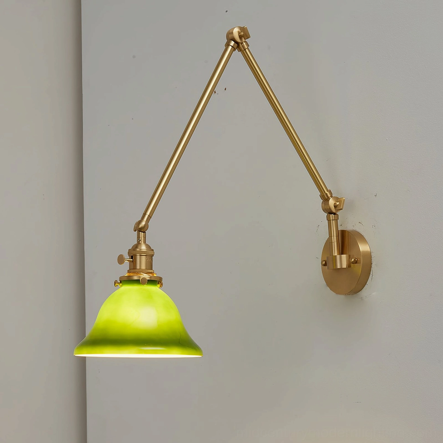 Brady swing arm wall lamp installed in residential interior with period-appropriate styling