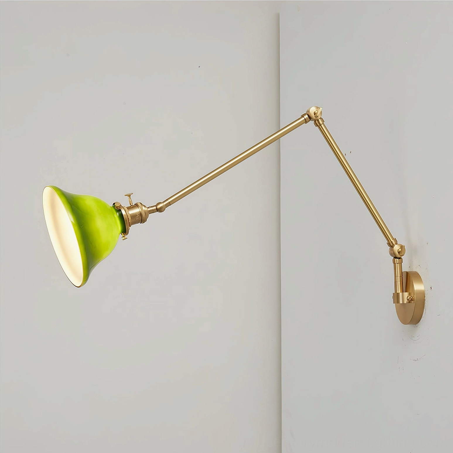 Brady wall lamp casting directional light showing cone shade light distribution pattern