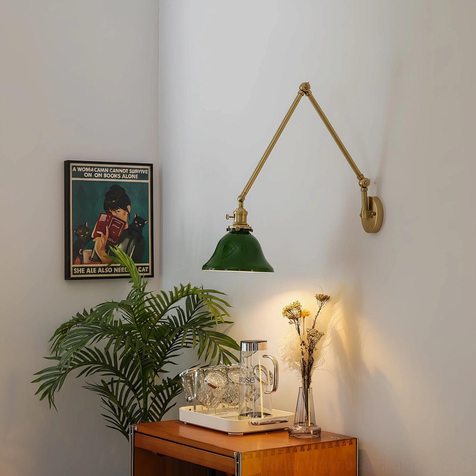 Brady wall lamp in vintage home interior with retro industrial warm lighting ambiance