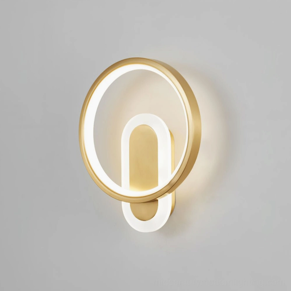 Brass gold round wall lamp modern minimalist sconce premium material construction showcase