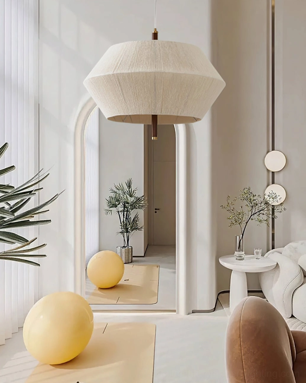 Brera hexagonal hemp pendant light for dining area creating intimate inviting atmosphere