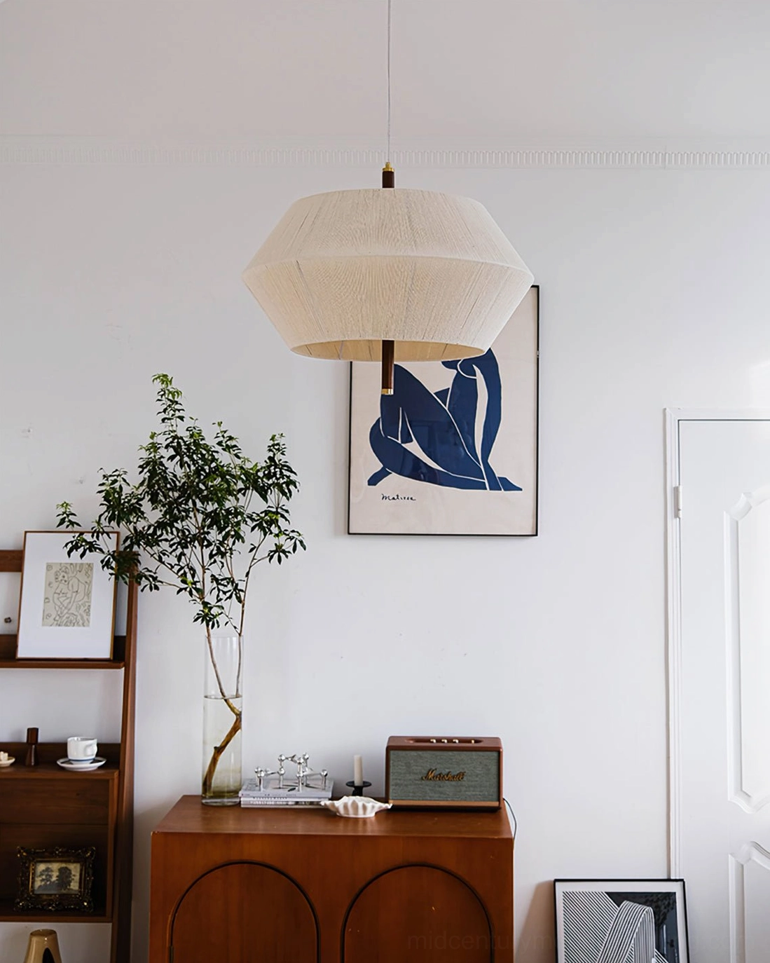 Brera hemp rope pendant light in japandi interior design aesthetic with natural materials