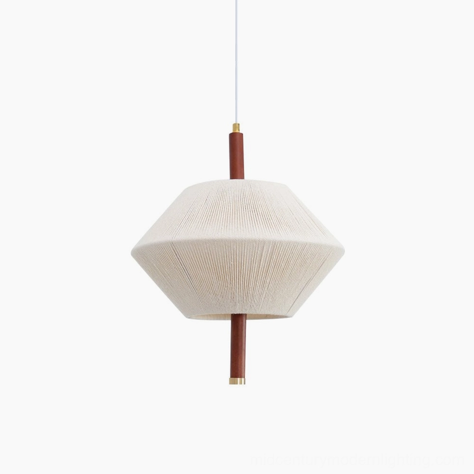 Brera hexagonal hemp pendant light complete product view with all design elements visible