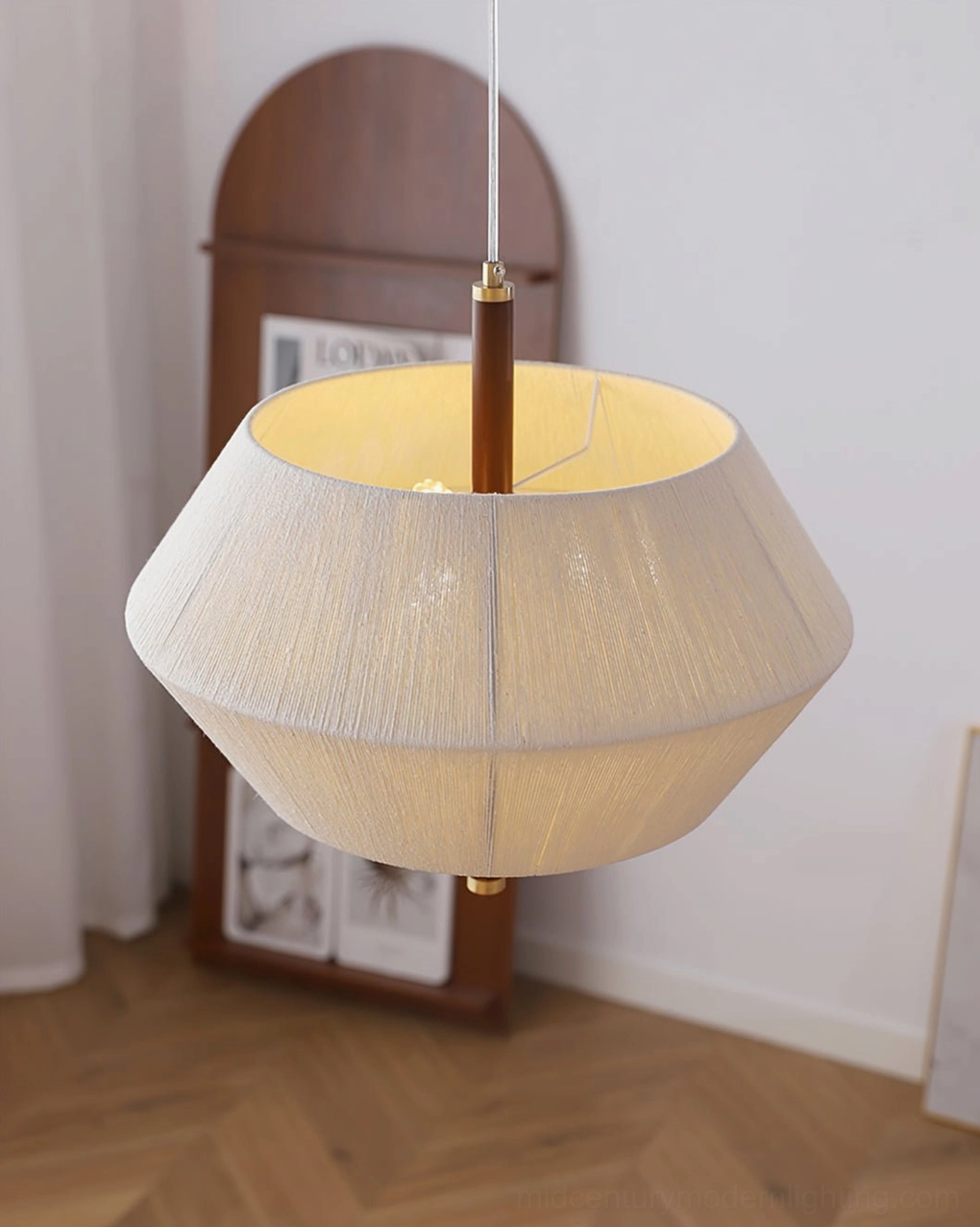Brera pendant lamp showing interior lampshade detail with warm-toned hardware and vintage aesthetic