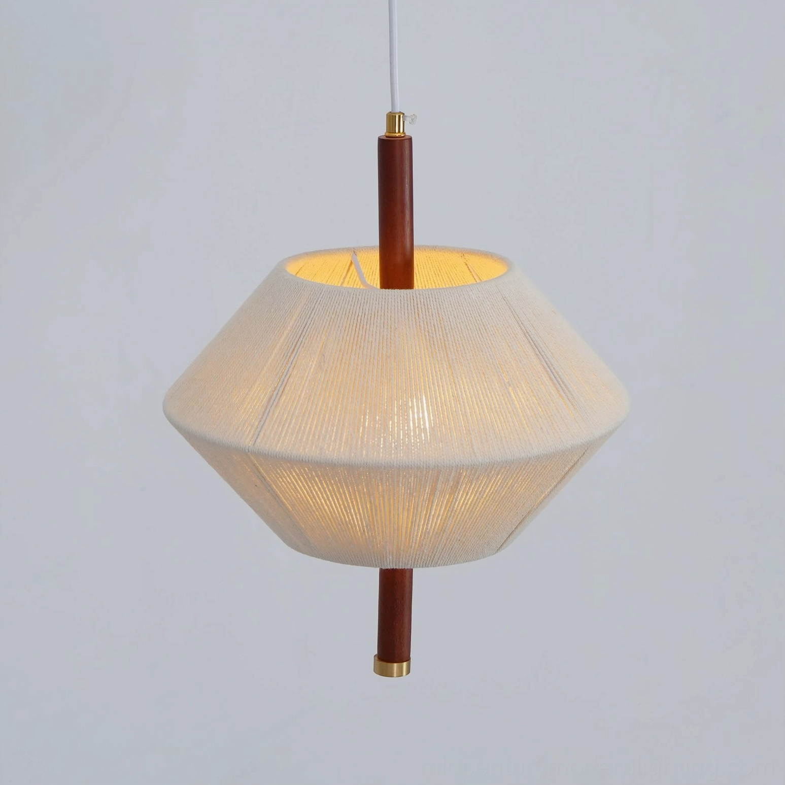 Brera pendant lamp contemporary minimalist styling with natural woven shade and warm wood accents