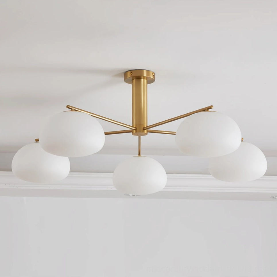 Briette sputnik chandelier ceiling light fixture showcasing design details and premium metal craftsmanship