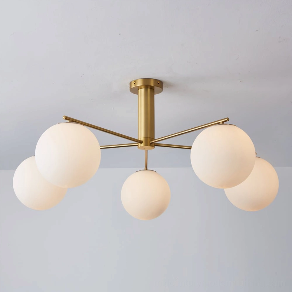 Briette mid-century modern sputnik ceiling light model comparison gold and chrome finishes available