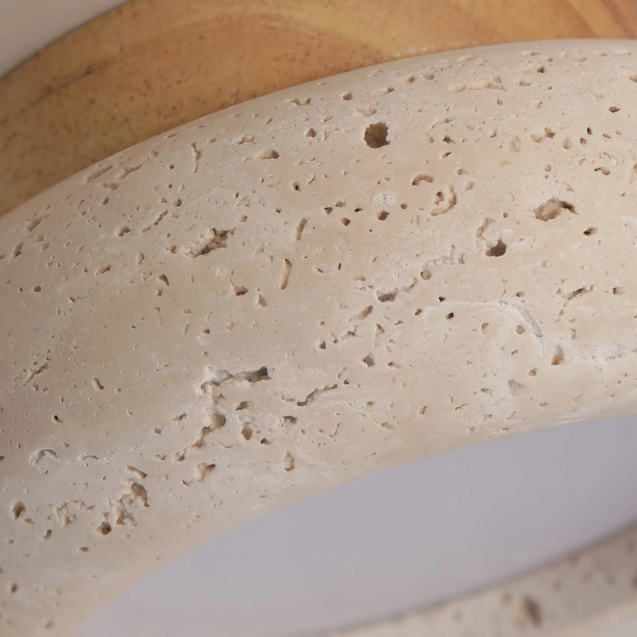 Cairns sculptural travertine ceiling fixture mid-century modern design authentic stone