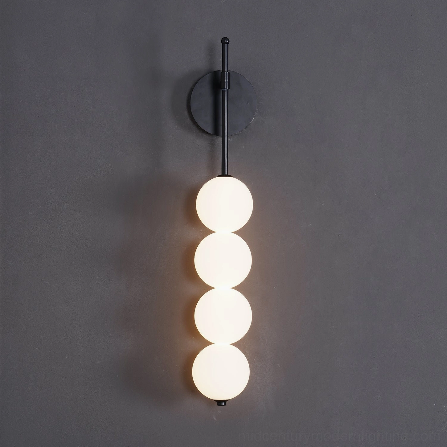 Candied Haws sconce creating ambient atmospheric lighting in contemporary bedroom space