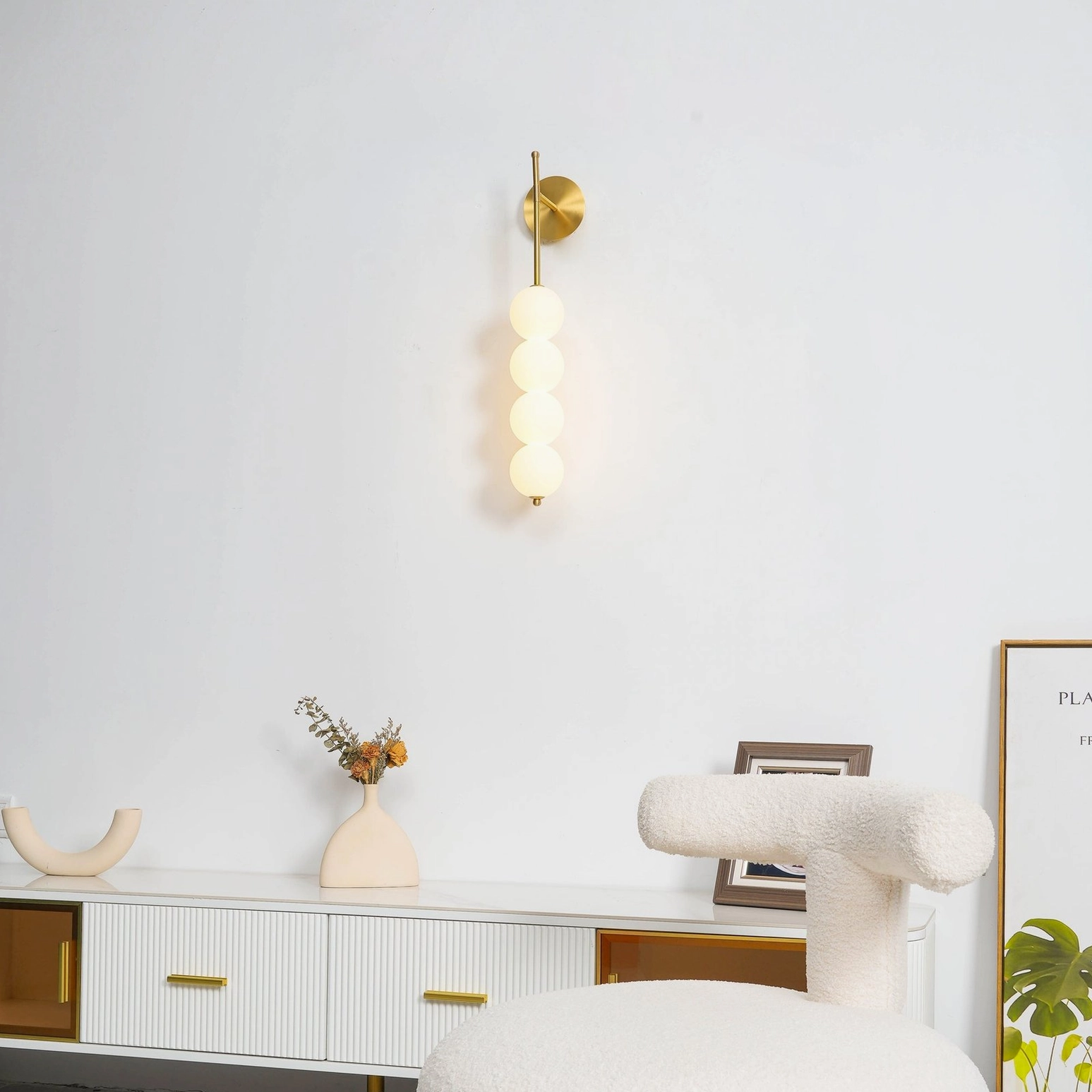 Candied Haws wall lamp mounted in contemporary living space with minimalist aesthetic and soft illumination