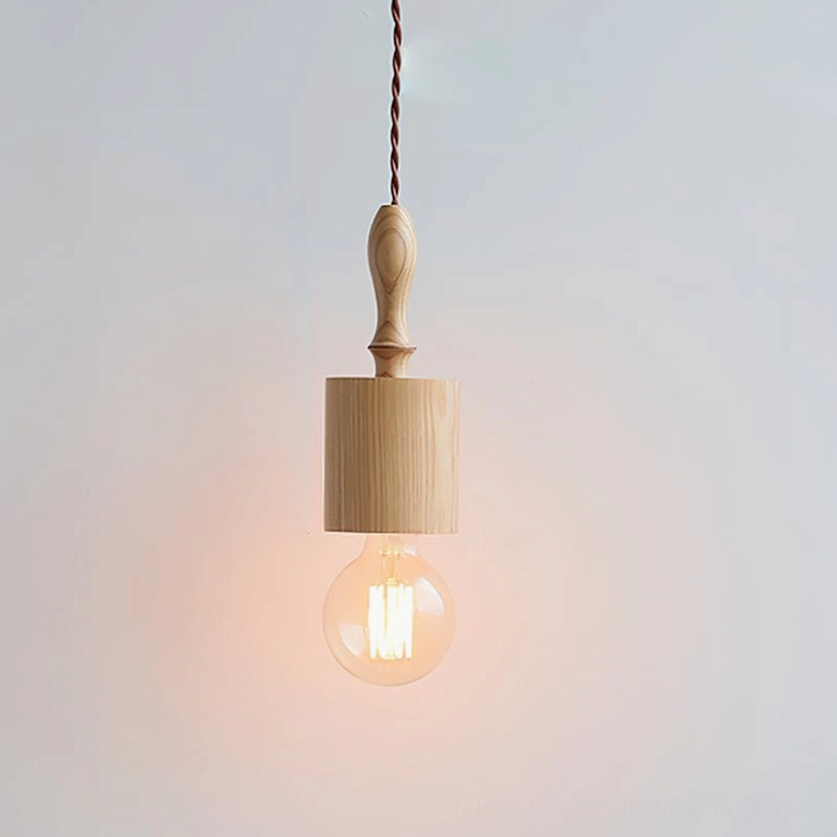 Cano natural wood pendant light showcasing organic grain and minimalist form