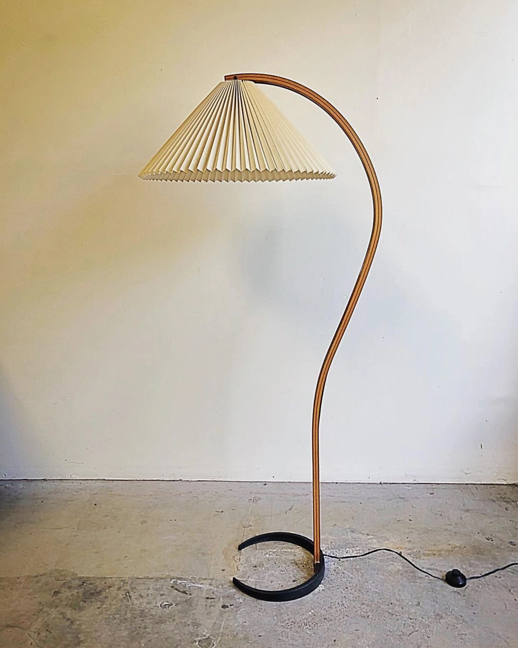 Caprani mid-century modern floor lamp full product shot showing all components and proportions