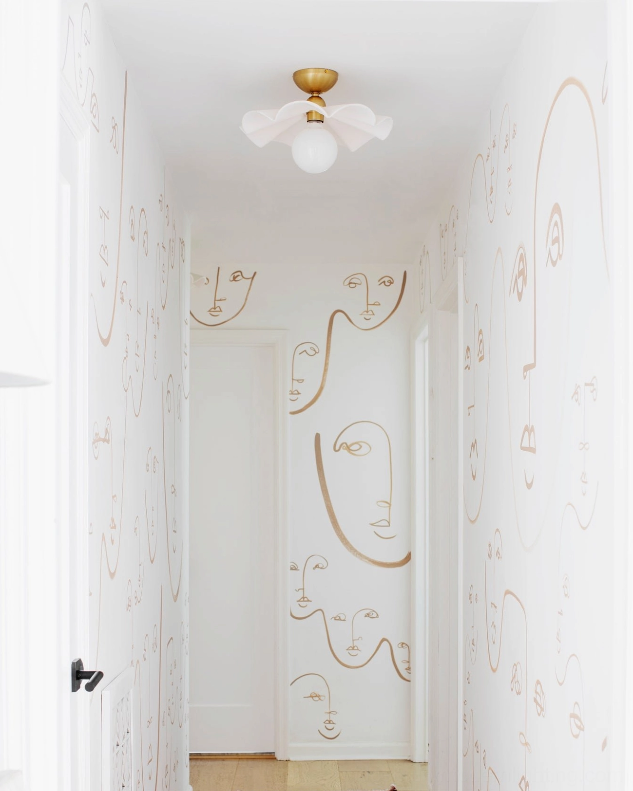 Capri ceramic ceiling lamp in minimalist coastal hallway with neutral tones and natural light