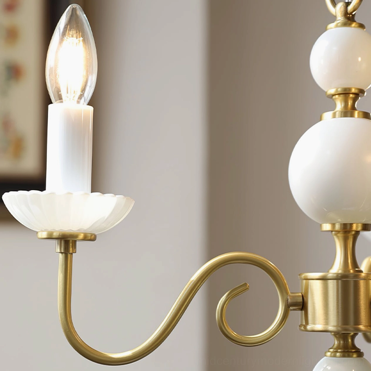 Carlita 5-light brass chandelier hanging illuminated creating ambient warm light