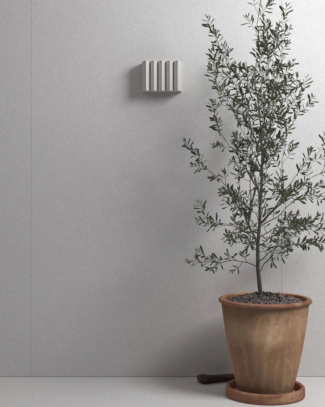 Cascade linen wall sconce detail view showcasing stepped ribbed texture and fabric quality