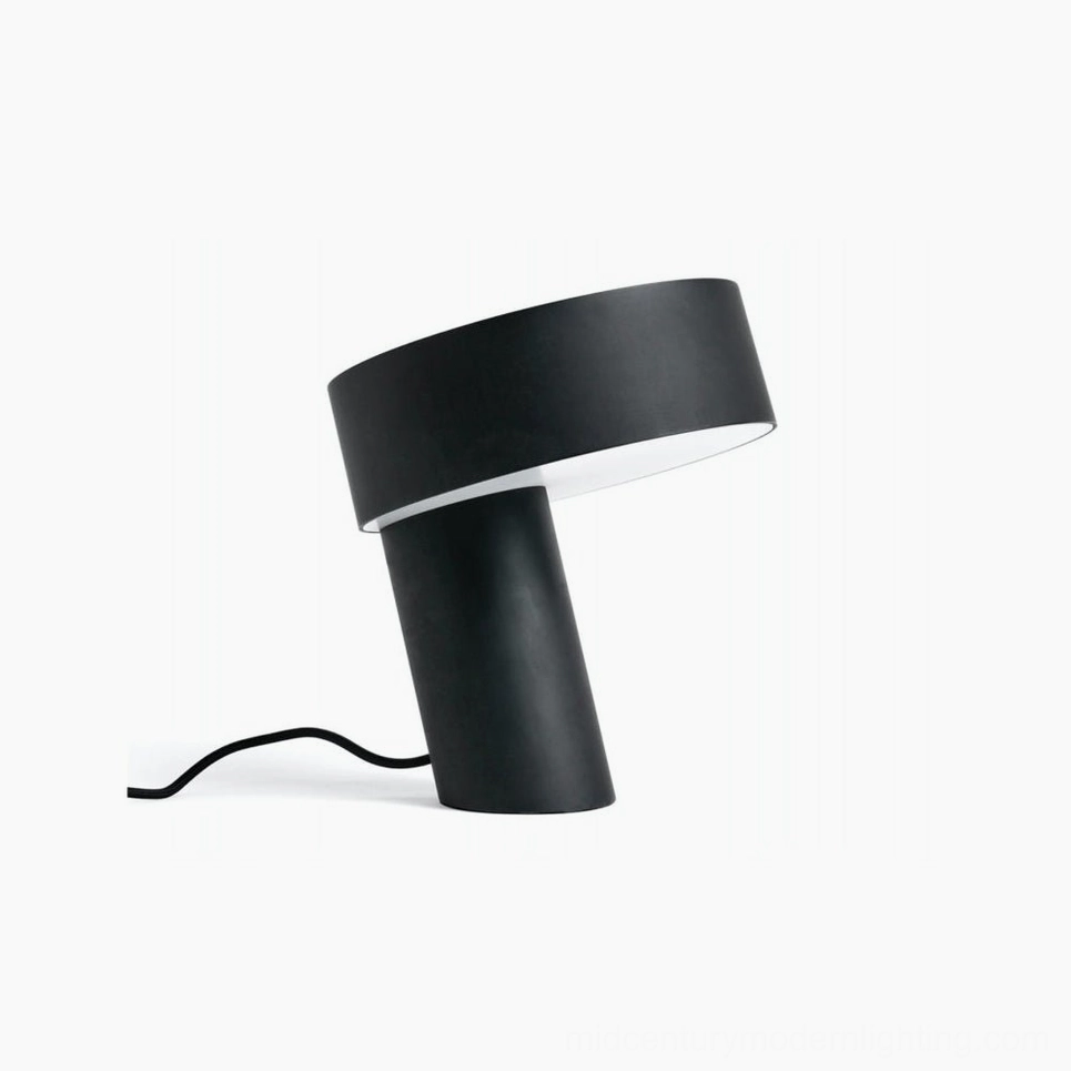 Celia angular table lamp matte black finish, modern minimalist geometric design lighting