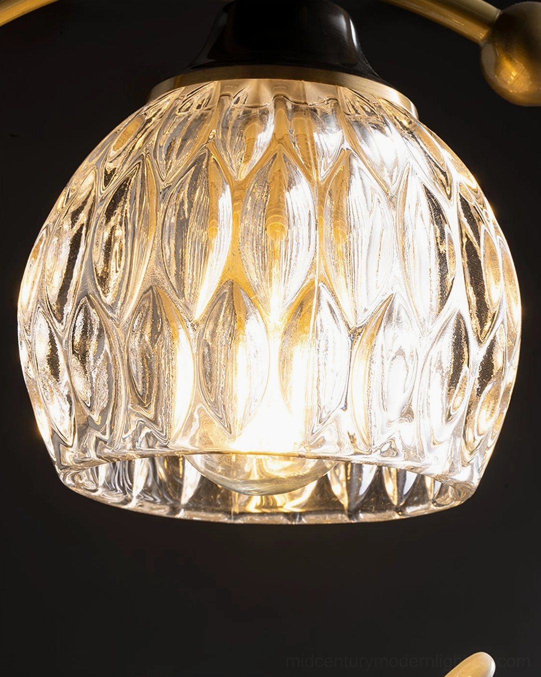 Ceramic bird ceiling lamp bud-shaped glass shade detail with warm light diffusion effect