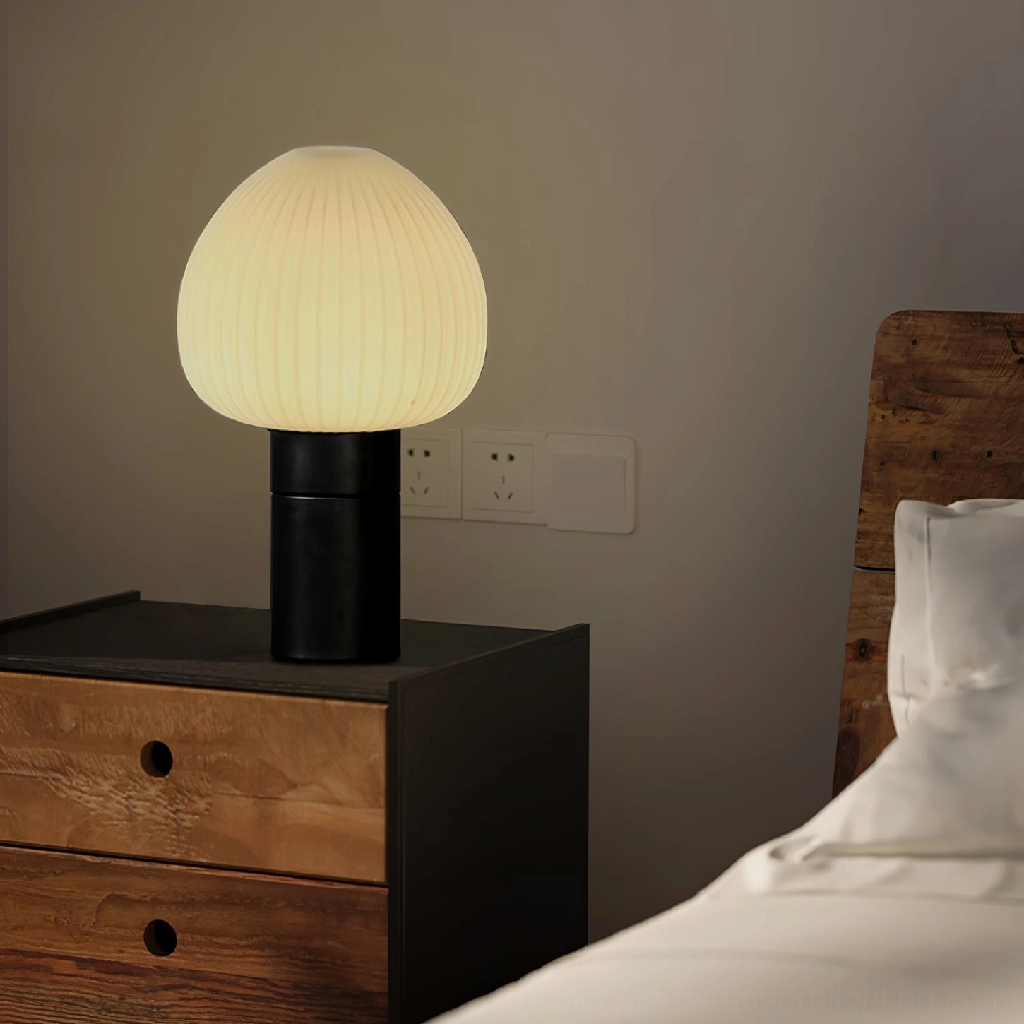 Chanya lamp with Edison bulb option showing vintage-modern aesthetic in contemporary home interior