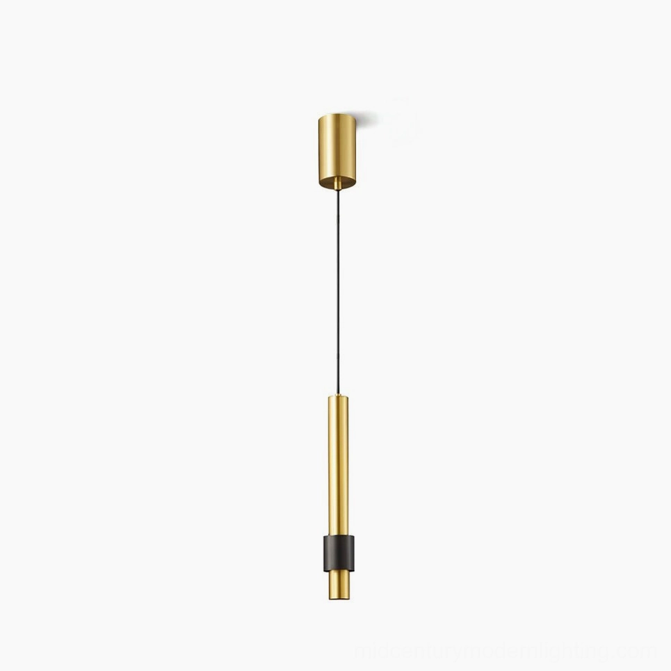 Cicada modern LED pendant lamp, sleek cylindrical form with dual-tone metal finish