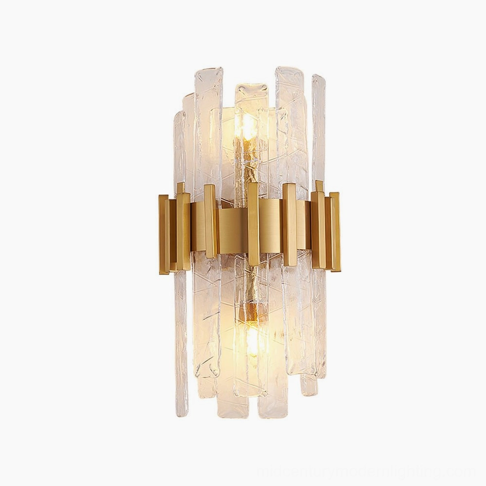 Ciro dual-light wall sconce, gold and clear glass variant, primary product image