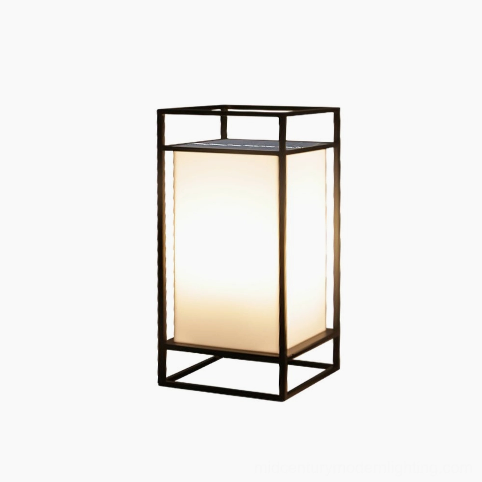 Cleo outdoor table lantern Scandinavian design wooden deck installation
