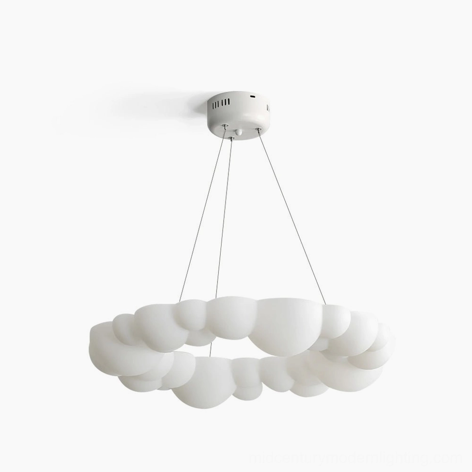 Cloud Bubble Halo Ring Chandelier full product shot showing all size variations available