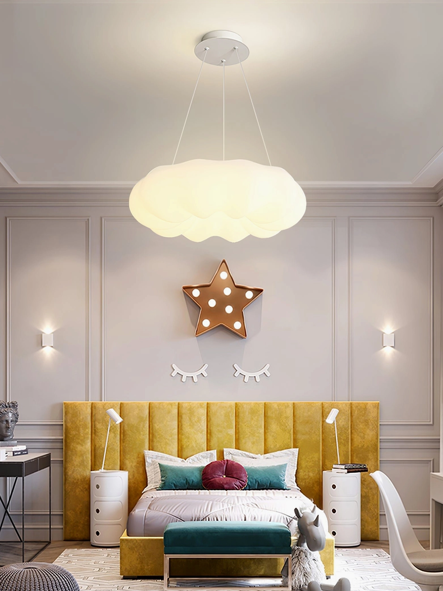 Cloud Kumo ceiling light modern interior installation view
