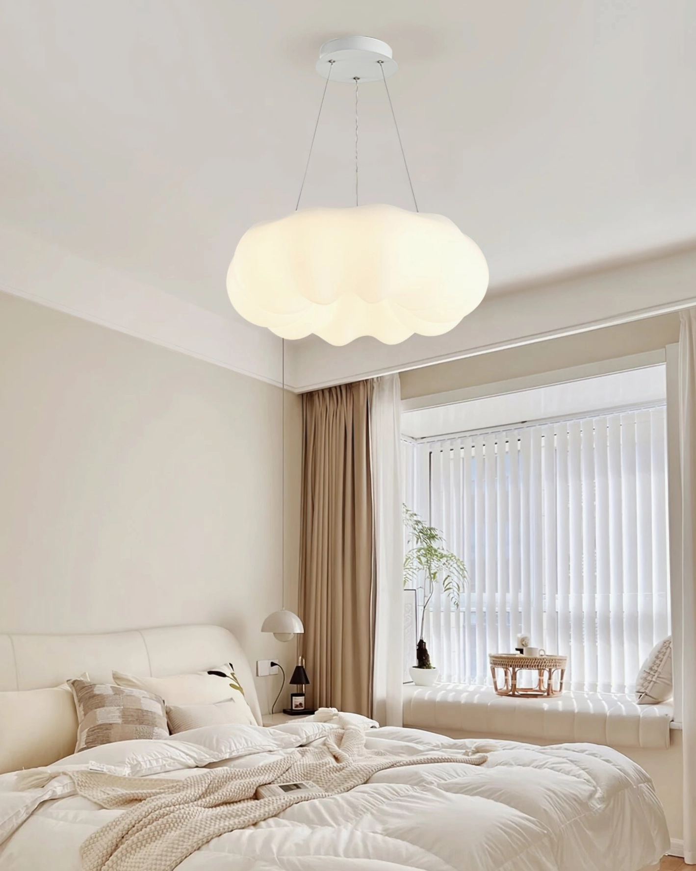 Cloud Kumo pendant lamp soft glow bay window bedroom cozy ambiance