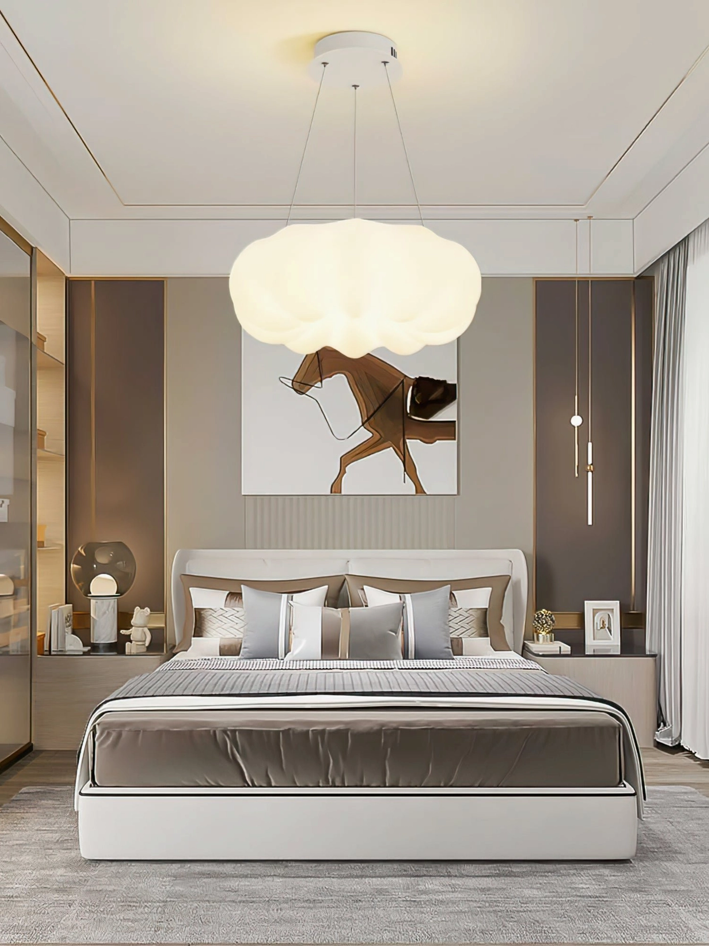 Cloud Kumo ceiling fixture sophisticated interior design equestrian art