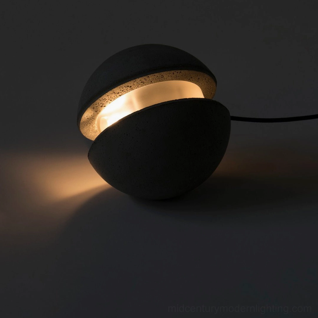 Concrete pendant lamp with industrial minimalist design highlighting raw cement texture and craftsmanship
