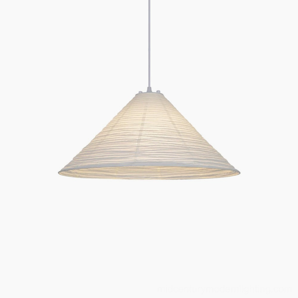 Small Cone Washi Pendant Light 13.8 inch diameter perfect for entryway bedroom and intimate spaces
