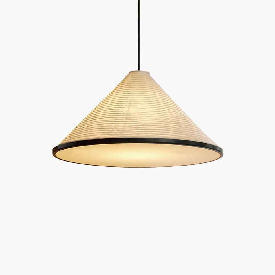 35cm Cone Washi Pendant Light small size option with white and black color combination for accent lighting