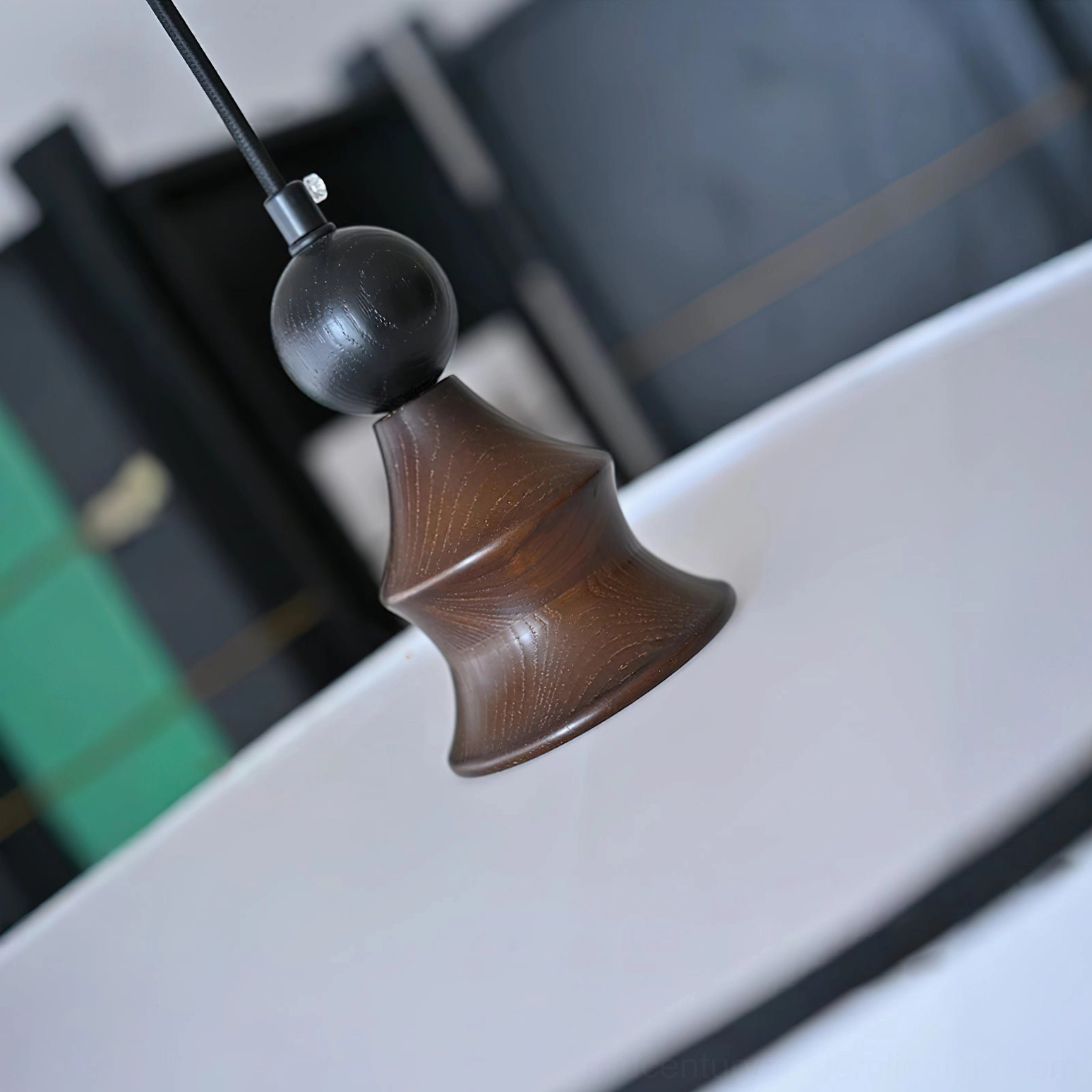 Congo pendant light fabric shade close-up highlighting whimsical cartoon artistic illustrations and quality craftsmanship