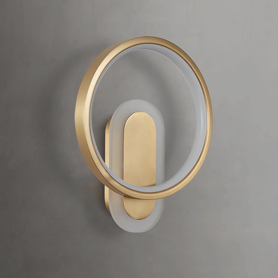Modern minimalist wall lamp installed showing cool white 6000K lighting mode bedroom application