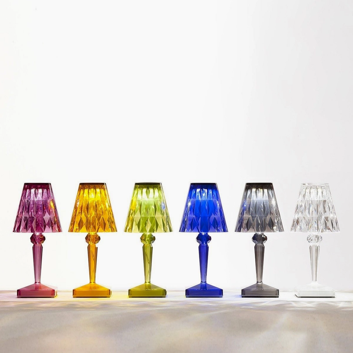 Crystal cordless table lamp interior designer showcase piece