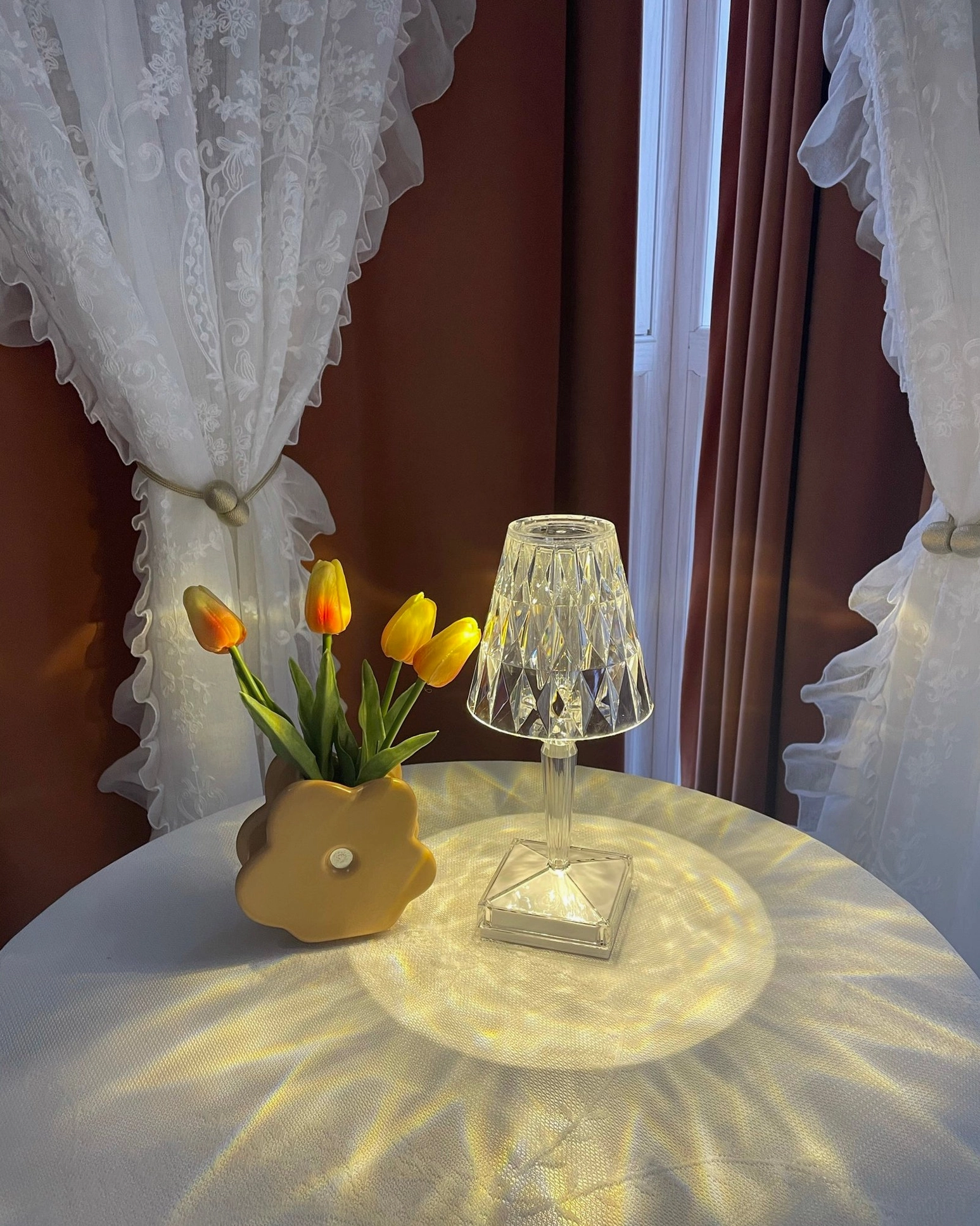 Crystal cordless lamp layered lighting multiple placement design