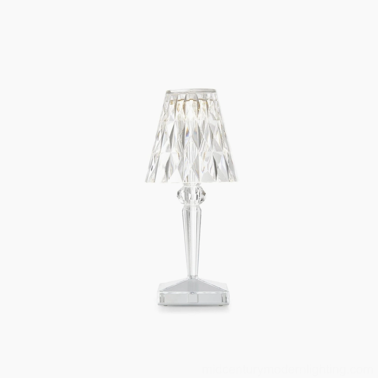 Portable crystal cordless lamp natural wood surfaces pairing