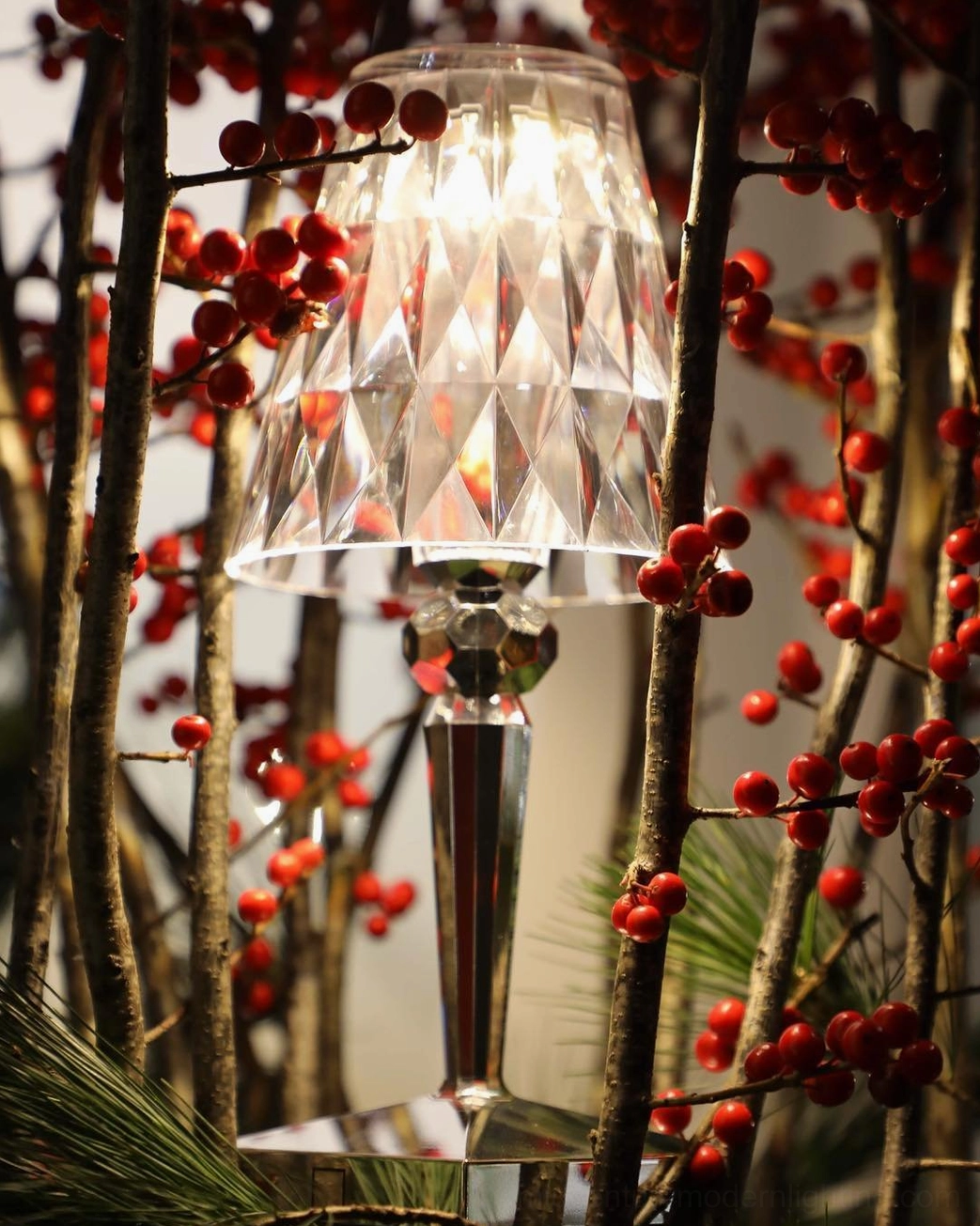 Battery table lamp acrylic crystal material premium construction