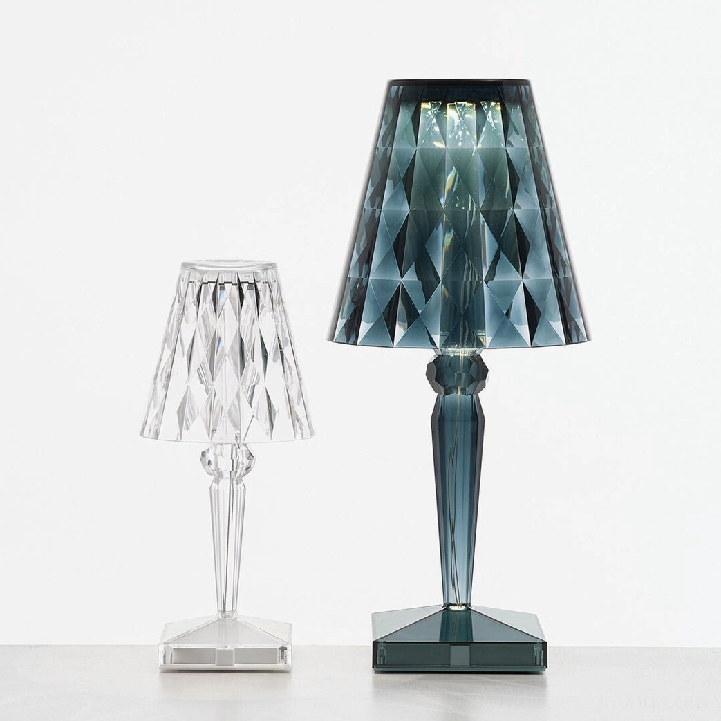 Crystal table lamp white base modern minimalist aesthetic