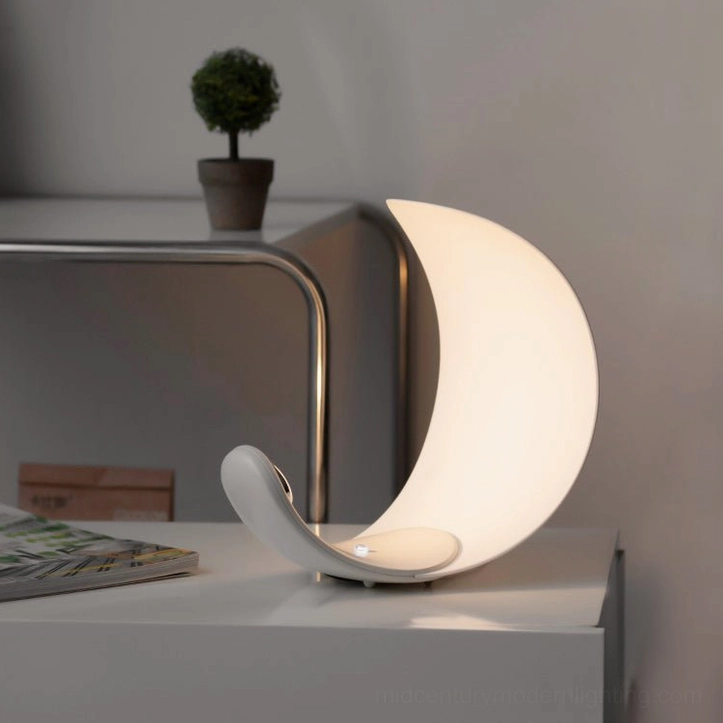 Curl modern table lamp push-button switch cord plug contemporary minimalist fixture