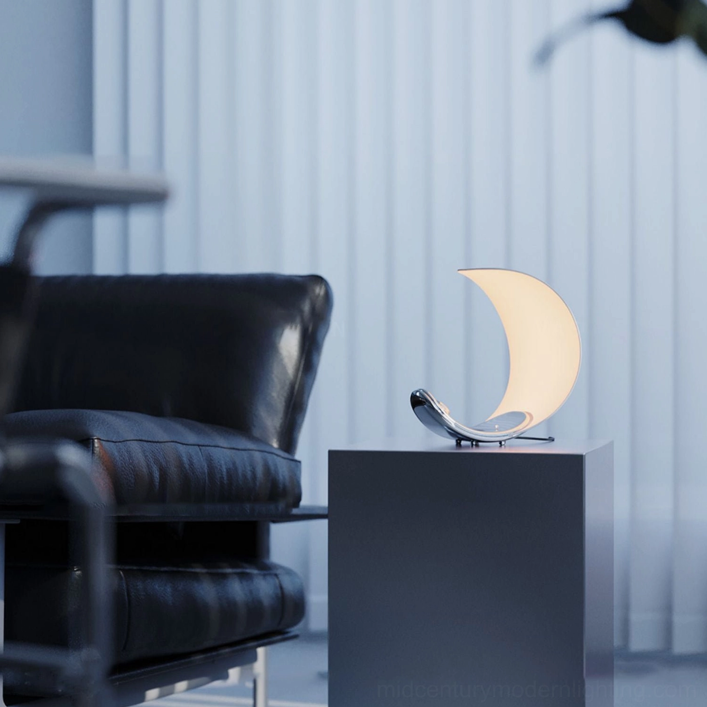 Curl table lamp leather armchair living room high-end minimalist contemporary lighting display