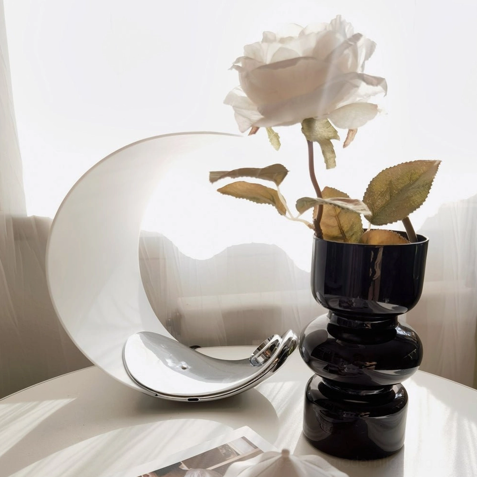 Curl crescent modern table lamp product shot front view elegant minimalist lighting