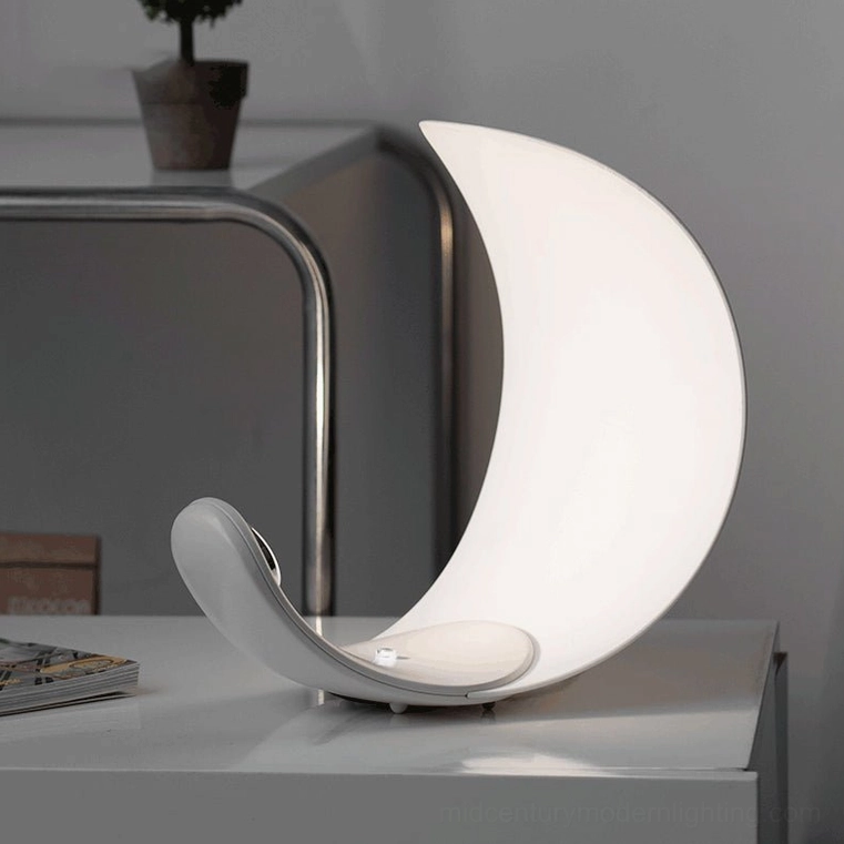 Curl table lamp side angle arc form aluminum lightweight modern design structure