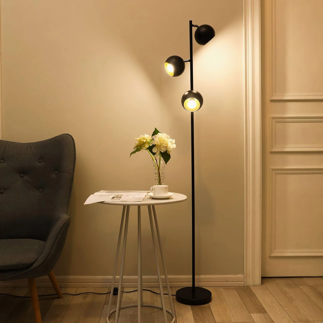 Dakota floor lamp contemporary design elements with clean geometric lines and modern aesthetic