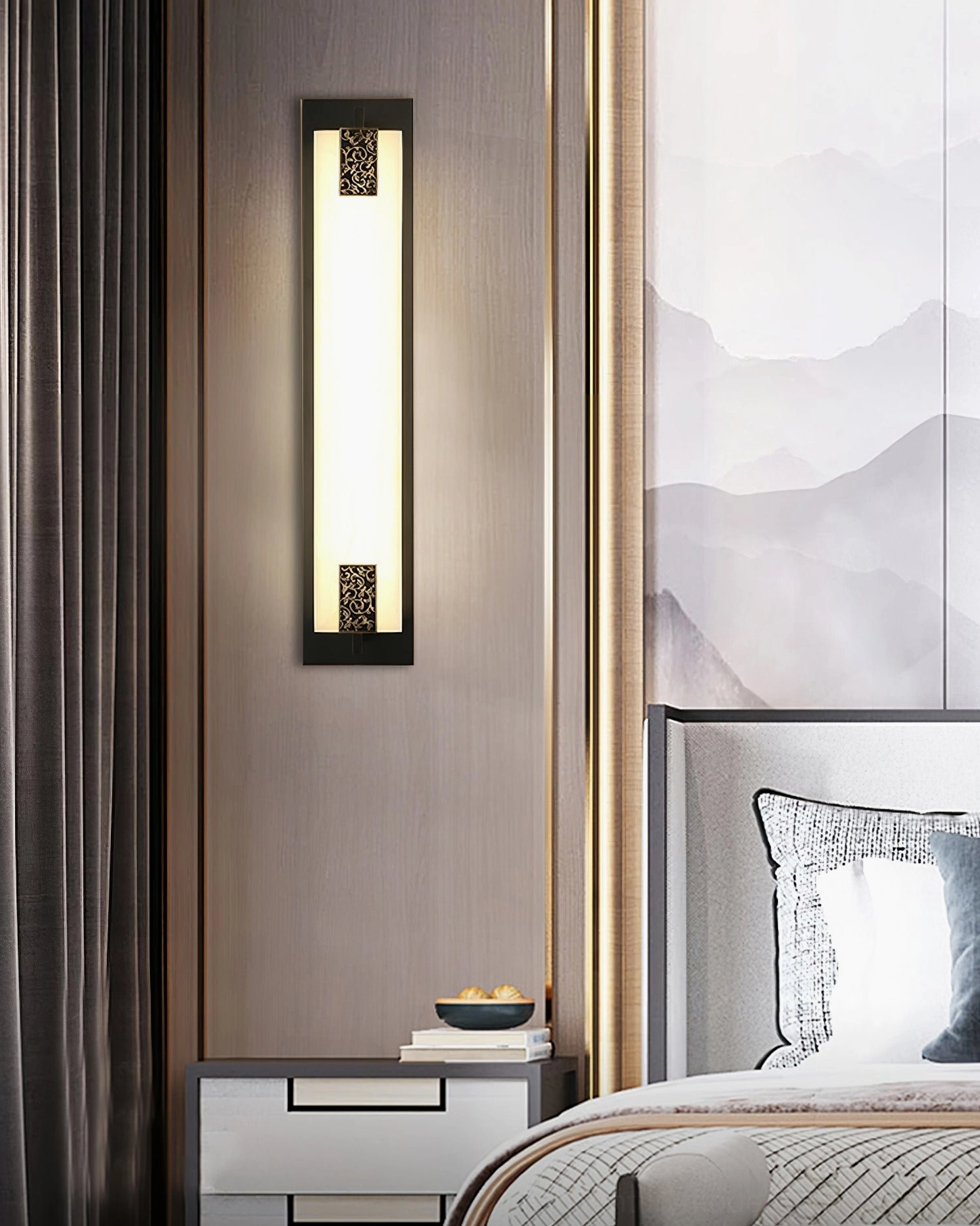 Delmar mid-century modern wall sconce full room ambiance setting