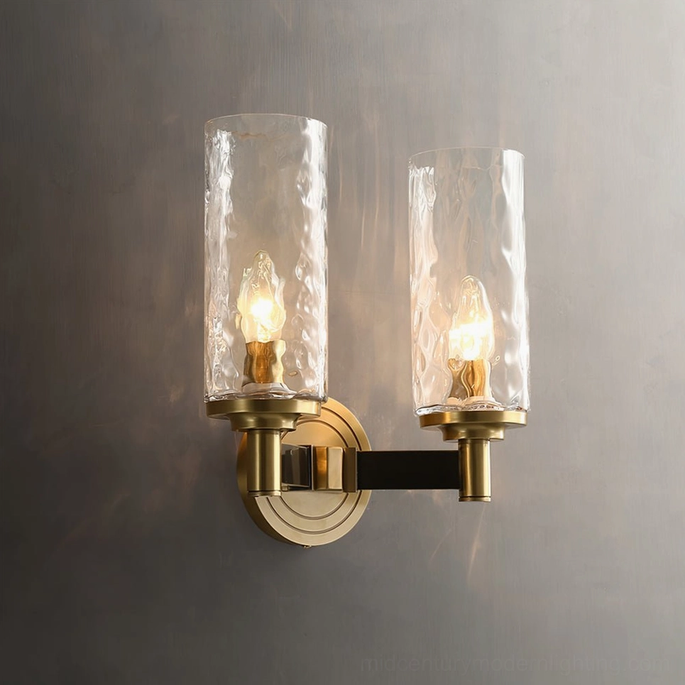 Devora statement-size wall sconce in gold finish, large brass wall lamp lighting fixture