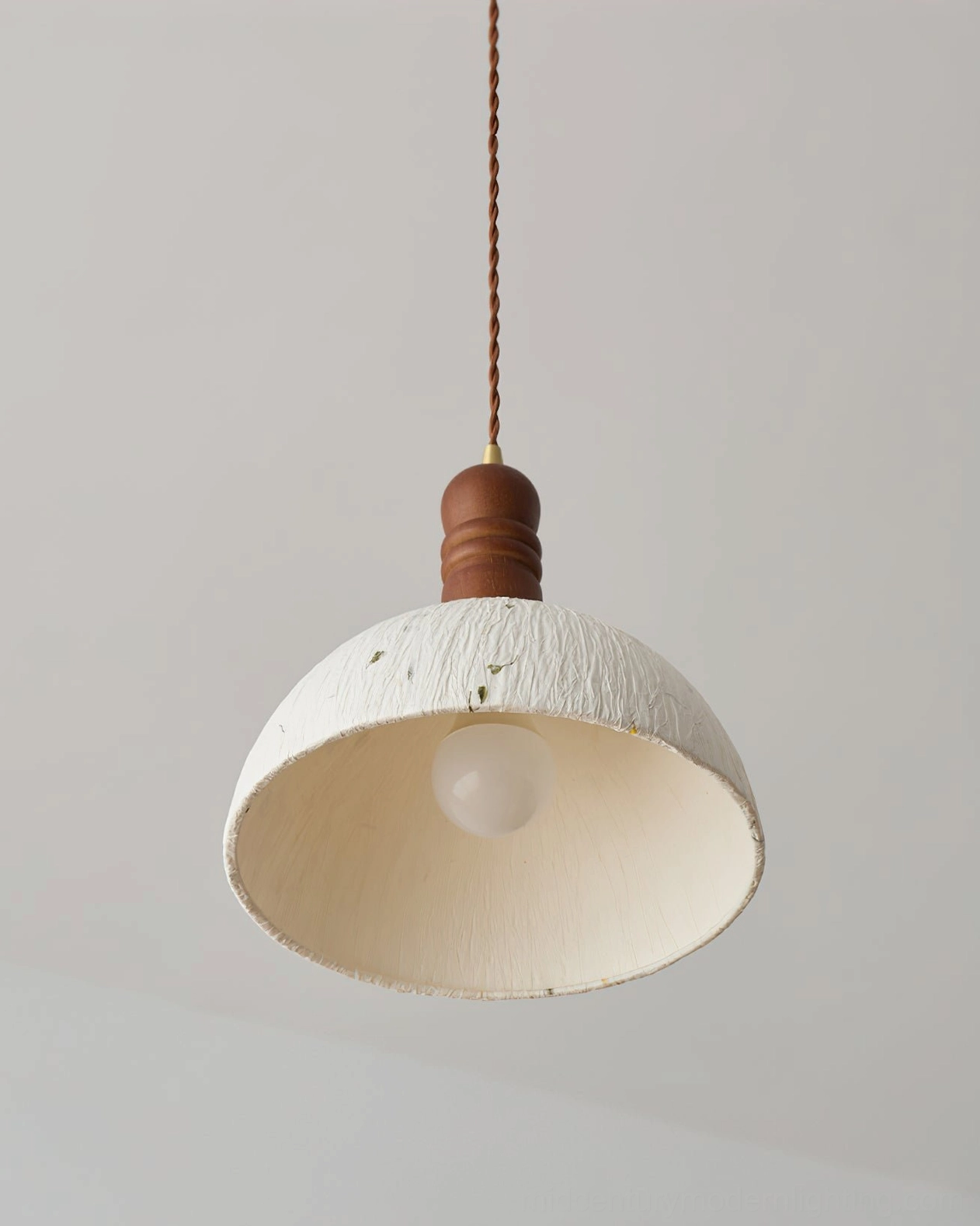 Diana pendant light interior view showing paper shade construction and light diffusion characteristics