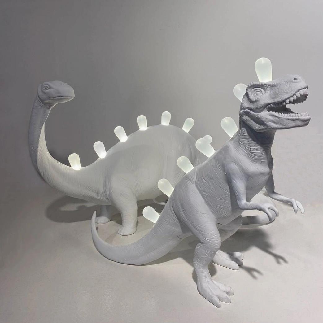 Dinosaur table lamp bottom view, E12 socket and electrical components visible