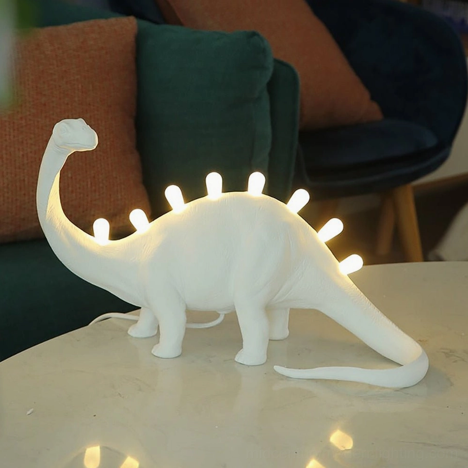 Dinosaur table lamp collection, Rex and Bronto models full display